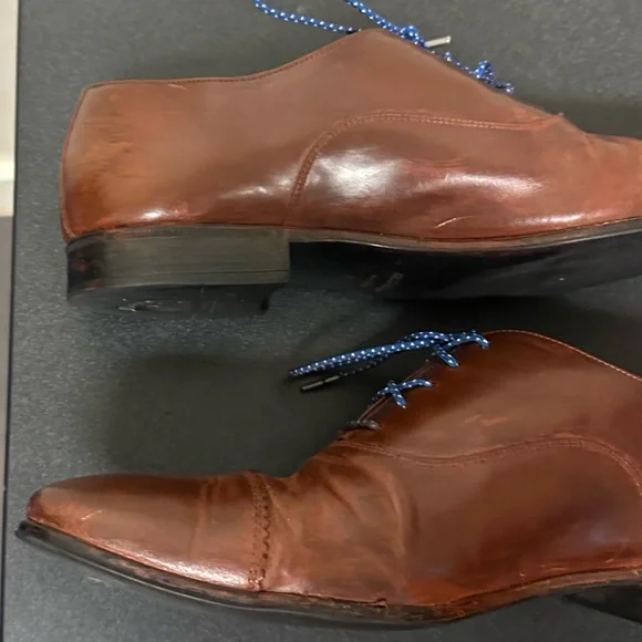 Salvatore Ferragamo Brown Leather Cap Toe Oxford Dress Shoes Mens 9 2E
